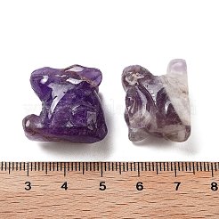 天然アメジストの彫刻された置物  ホームオフィスのデスクトップ装飾用  兎  11~13x23~24x17~19mm&nbsp;DJEW-L023-E07