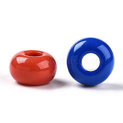 不透明なアクリルビーズ  フラットラウンド  ミックスカラー  15.7x10mm  穴：5.9mm&nbsp;X-SACR-N018-04