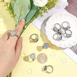 DIY 304 Stainless Steel Heart Finger Rings Making Kits&nbsp;STAS-HY0001-96