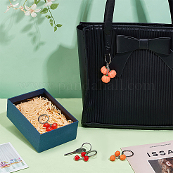 樹脂キーチェーン  鉄リングとアルミニウム合金のキー留め具付き  野菜 果物  ミックスカラー  65~75mm&nbsp;KEYC-PH01548