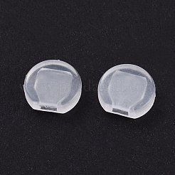 快適なシリコンイヤリングパッド  フレンチクリップイヤリング用  抗痛み  イヤリングクッションのクリップ  透明  8.5x9x3mm  穴：3mm&nbsp;X-KY-G012-02