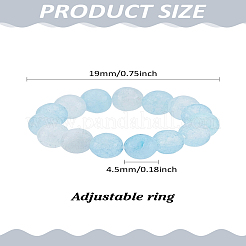 女性用天然翡翠ストレッチ指輪 1個  染め  ライトブルー  内径：19mm&nbsp;RJEW-LP0001-08A