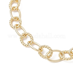 11MM Brass Textured Cable Chain OT Necklaces for Women&nbsp;NJEW-JN05520