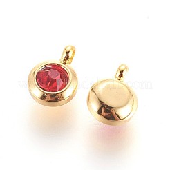 304ステンレススチールラインストーンチャーム  フラットラウンド  ライトシャム  9.3x6.5x4mm  穴：2mm&nbsp;STAS-P237-10G-01