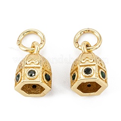 Brass Micro Pave Cubic Zirconia Pendants&nbsp;ZIRC-P088-03G