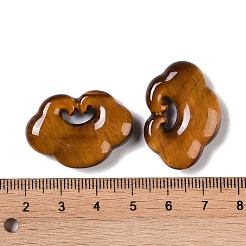 天然石タイガーアイペンダント  縁起の良い雲のチャーム  21.5x30.5x7mm  穴：3.5x9mm&nbsp;G-I361-03A