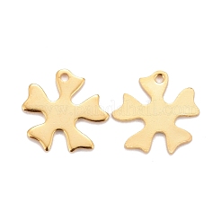 ステンレスペンダント201個  花  24KGP本金メッキ  15x15x0.8mm  穴：1.4mm&nbsp;LS-STAS-K217-15G
