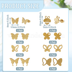 8 Pairs 8 Styles PVD Vacuum Plating 304 Stainless Steel Stud Earrings for Women&nbsp;EJEW-TA0001-45