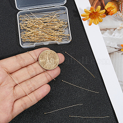 真鍮のボールヘッドピン  18KGP本金メッキ  50~50.5mm  ヘッド：1.8mm  ピン：0.5mm  24ゲージ  100個/セット&nbsp;KK-BBC0025-60A