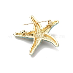 合金ラインストーンのブローチ  男性と女性のための絶妙なエナメルラペルピン  ヒトデ  48x46.5mm&nbsp;JEWB-K027-01B-G