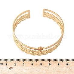 女性用304ステンレススチールカフバングル  スター  ゴールドカラー  内径：2x2-1/4インチ（5x5.7cm）&nbsp;BJEW-U032-04G