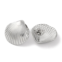 304 Stainless Steel Shell Shape Stud Earrings&nbsp;EJEW-D281-05S