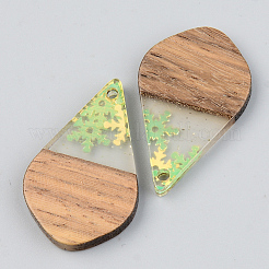 Transparent Resin & Walnut Wood Pendants&nbsp;LS-RESI-S389-035A-D01