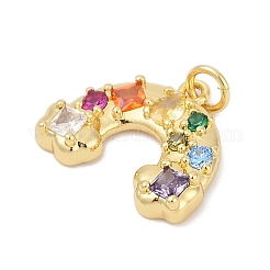 Brass Micro Pave Cubic Zirconia Pendants&nbsp;KK-U058-40G