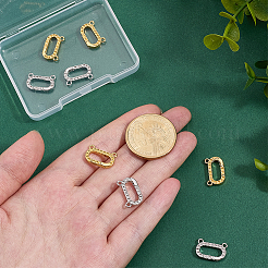 真鍮スプリングゲートリング8個（2色）  オーバル  ミックスカラー  10x15.5x2.5mm  穴：1.2mm  4個/カラー&nbsp;KK-PH0014-46