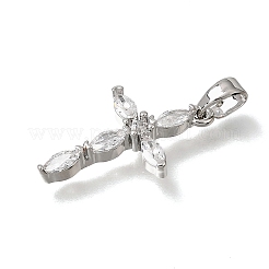 Brass Micro Pave Clear Cubic Zirconia Pendants&nbsp;CU-CBA9883-05B-P