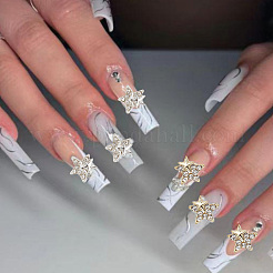 40Pcs 2 Colors Star Alloy Rhinestone Cabochons&nbsp;MRMJ-HY0001-27
