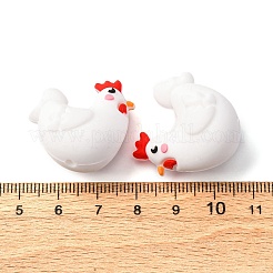 シリコンビーズ  焦点ビーズ  ひよこ  ホワイト  28x27x18mm  穴：2mm&nbsp;SIL-C008-01