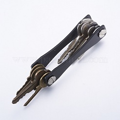 キーホルダーアルミ合金キーホルダー  ブラック  87.5x17mm&nbsp;KEYC-WH0003-04