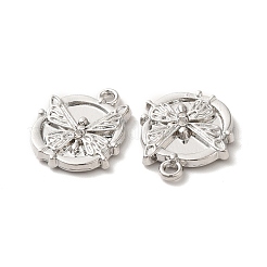ラックメッキ合金クリスタルラインストーンパンツ  ニッケルフリー  バタフライチャーム付きオーバル  プラチナ  17.5x15x3mm  穴：1.5mm&nbsp;ALRI-O024-05P