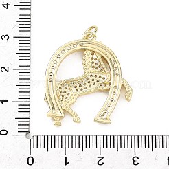Brass Micro Pave Clear Cubic Zirconia Pendants&nbsp;KK-B177-05E-G