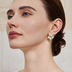 Flower Brass Enamel Stud Earrings&nbsp;FS-WGDDC1E-01