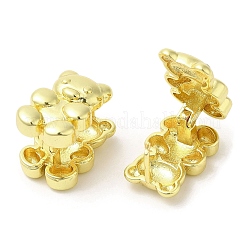 女性用ラックメッキ真鍮ベアフープピアス  ゴールドカラー  17.5x12x14mm&nbsp;EJEW-K249-04G