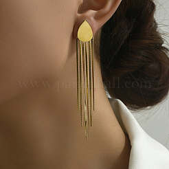 201 Stainless Steel Teardrop Tassel Earrings for Women&nbsp;OQ6792