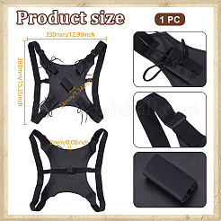 プラスチック製両刀ナイフホルスター  コスプレアニメ衣装用バックシース  ブラック  390x330x2mm  内径：34mm&nbsp;AJEW-WH0816-110