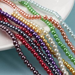 ガラスパールビーズ連売り  ラウンド  ミックスカラー  4mm  穴：0.5mm  約215個/連  32インチ/連&nbsp;HYC001