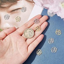 2色 304ステンレスペンダント  花  ゴールデン·ステンレス鋼色  16x14~14.3x0.8~1mm  穴：1mm  2色  20個/カラー  40個/箱&nbsp;STAS-UN0019-04