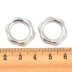 変色しない304ステンレススチール製リンクリング  花  ステンレス鋼色  20x19x3.5mm  内径：12.5mm&nbsp;LS-STAS-I202-03P