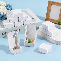 折りたたみ式スクエアペーパー収納ギフトボックス60個  紙包装ケース  ホワイト  4x4x2cm&nbsp;CON-PH0003-63B