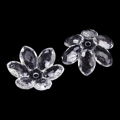 透明なアクリルビーズキャップ  蓮の花のビーズ  透明  23.5x21x6.5mm  穴：2mm  462個/ 500g&nbsp;OACR-H118-03A