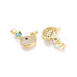 Brass Micro Pave Cubic Zirconia Pendants&nbsp;KK-Q073-10G