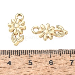 304ステンレスペンダント  花と葉のチャーム  長持ちメッキ  ゴールドカラー  18x9x1.5mm  穴：2mm&nbsp;SA-CBA3037-24G-01