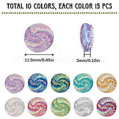150Pcs 10 Colors Flat Back Resin Rhinestone Cabochons&nbsp;CRES-SC0002-66