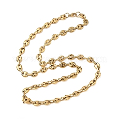 7MM 304 Stainless Steel Coffee Bean Chain Necklaces&nbsp;NJEW-G203-01G
