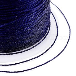 ポリエステル編組メタリック糸  DIYの編みこみのブレスレット作りと刺繡のために  インディゴ  0.4mm  6プライ  約54.68ヤード（50m）/ロール&nbsp;OCOR-I007-B-06