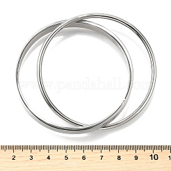 304ステンレススチールバングル  女性用クロスバングル  ステンレス鋼色  1/4インチ（0.7cm）  内径: 2-1/2インチ(6.35cm)、1/8インチ(0.3cm)  内径：2-1/2インチ（6.35cm）&nbsp;BJEW-V004-01P