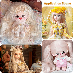 人工ウール人形ウィッグ  DIYの女の子のためのbjdメイキングアクセサリー  ゴールド  270x55x7mm&nbsp;AJEW-WH0609-186C