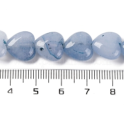 天然石アクアマリンビーズ連売り  ハート  染め  コーンフラワーブルー  11.5~12x11.5~12x5~5.5mm  穴：1mm  約33個/連  15.16''（38.5センチメートル）&nbsp;G-I372-A09-01