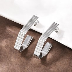 304 Stainless Steel Polygon Stud Earrings&nbsp;EJEW-P324-12P