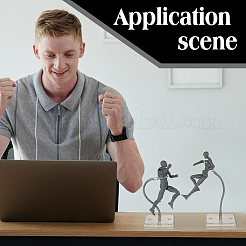 Assembled Rectangle PS Plastic Action Figure Display Stands with Adjustable Iron Support Arm&nbsp;ODIS-WH0100-12B