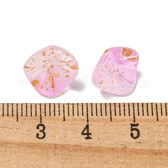 電気メッキガラスビーズ  スプレー塗装  トライビーンズ  朝顔  パールピンク  7x11x12mm  穴：1.4mm  100個/セット&nbsp;GLAA-G119-01E
