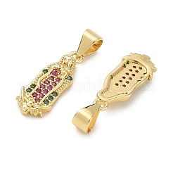 Brass Micro Pave Colorful Cubic Zirconia Pendants&nbsp;CU-CBAD360-12G-03