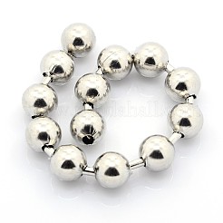 Tarnish Resistant 3.28 Feet Electroplate Stainless Steel Ball Chains&nbsp;X-CHS-L001-10mm-P