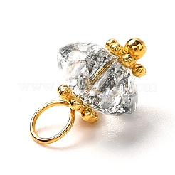 クラックガラスペンダント  真鍮パーツ  ゴールドカラー  ロンデル  ミックスカラー  12x8mm  穴：3.5mm&nbsp;PALLOY-JF00900