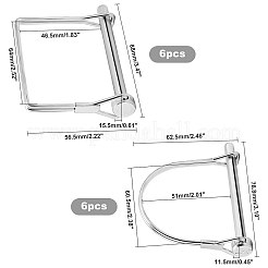 炭素鋼ワイヤーロックピン  長方形＆d形状  プラチナ  56.5x88x15.5mm  62.5x78.8x11.5mm  12個/セット&nbsp;FIND-UN0001-05P