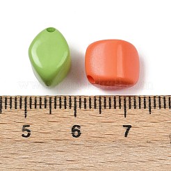 不透明なアクリルビーズ  菱形  エナメル  ミックスカラー  12x8.5x9mm  穴：1.5mm&nbsp;OACR-H058-15